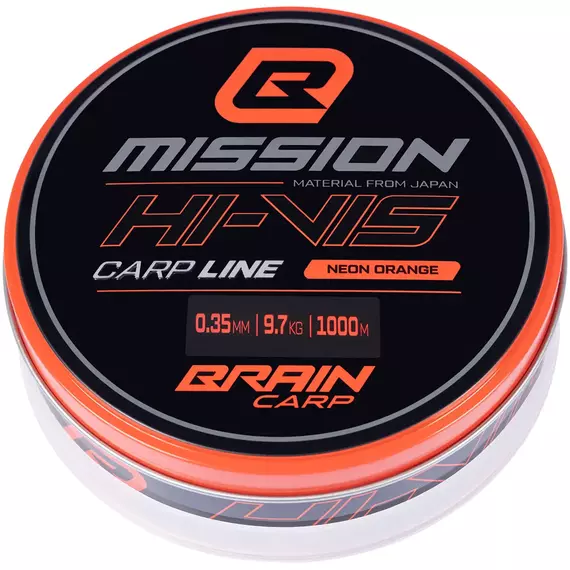 Волосінь Brain Mission Carp Line (Neon Orange) 1000m 0.35mm 9.7kg, фото , изображение 2